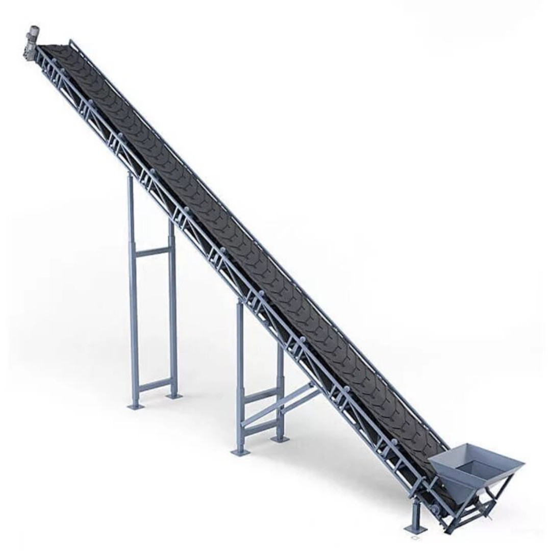 Наклонный ленточный конвейер для транспортировки материалов