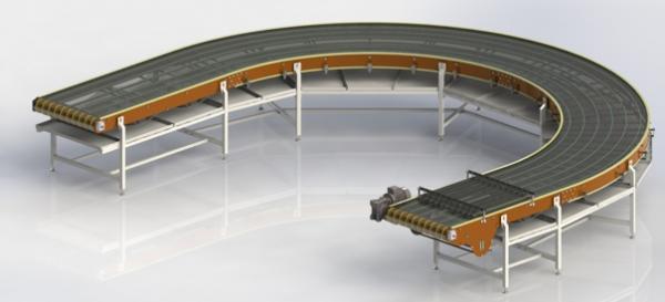 Поворотный ленточный рольганг 90 градусов